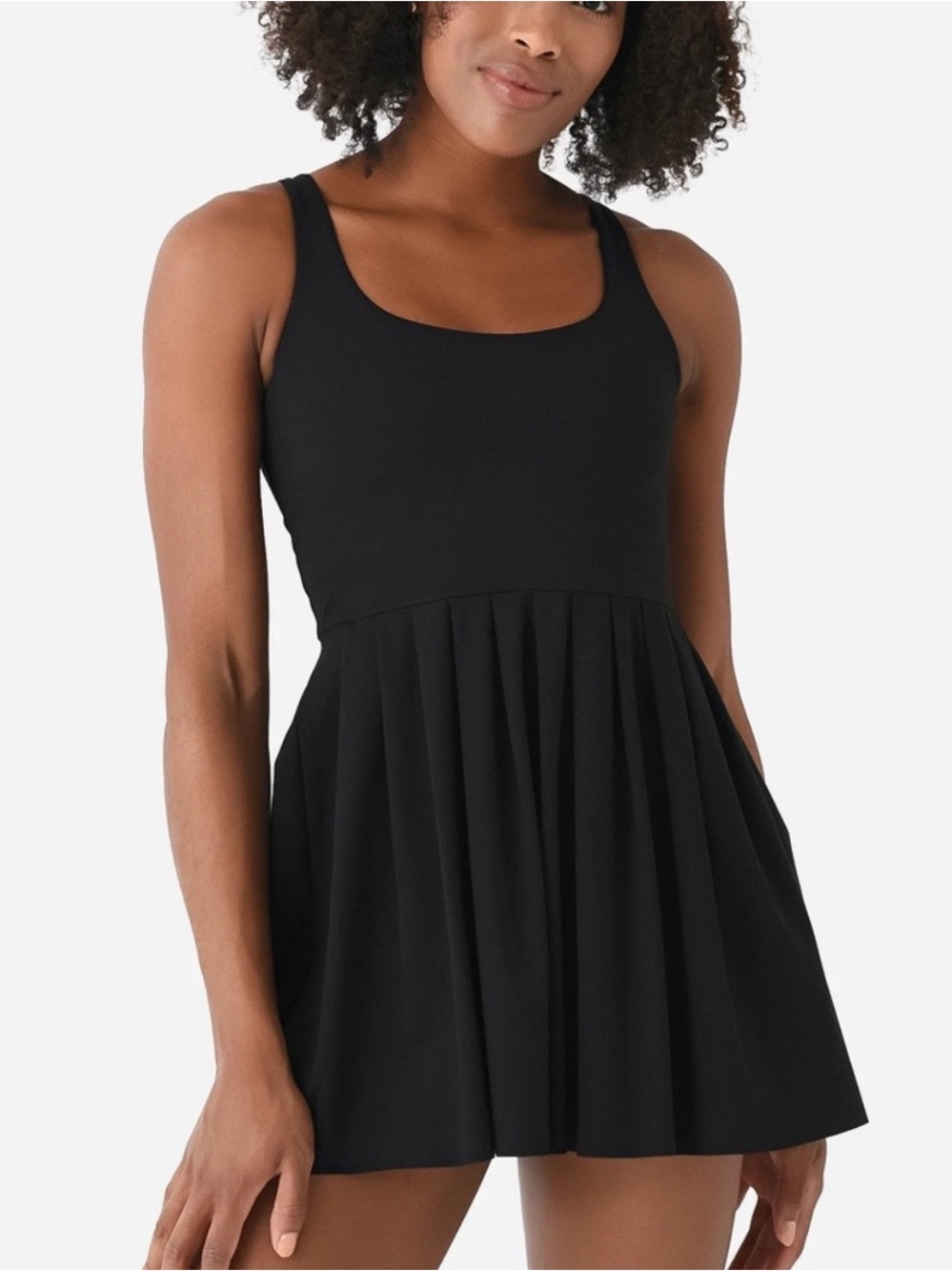 Z Supply black athleisire pleated skirt mini dress with shorts attached
